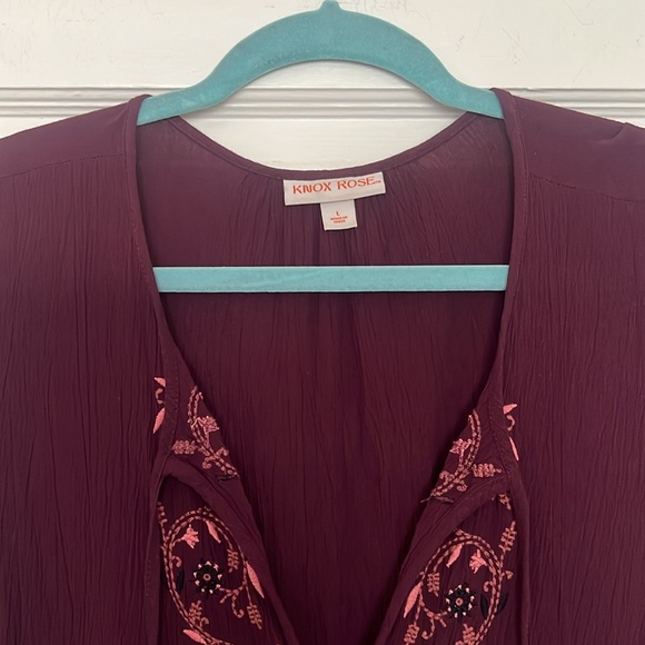 Knox Rose long sleeve maxi dress with tassels and pockets. Size large. - Picture 9 of 9